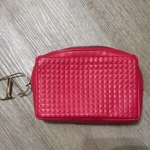 Valentino Hot Pink Quilted Wristlet with Gold Charm